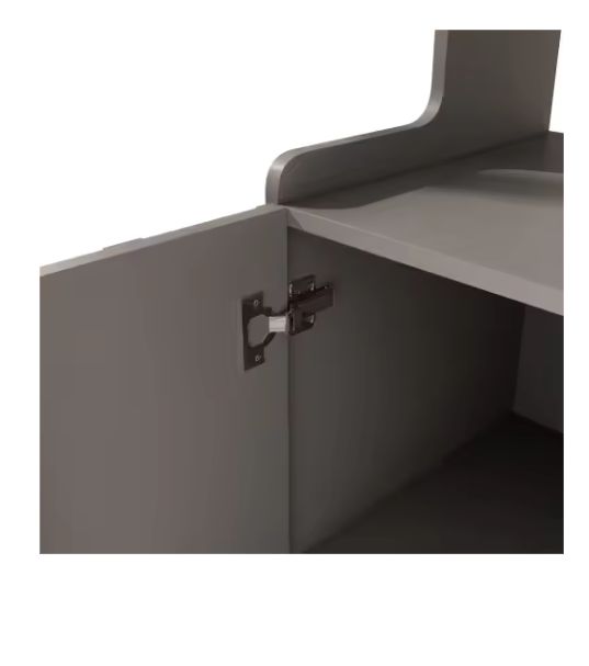 Grijs Keukendressoir met Open Planken & Gouden Poten – 151 cm