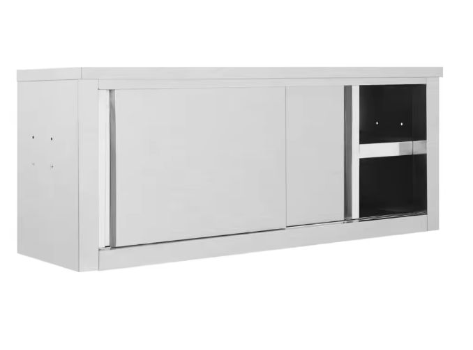 Roestvrijstalen Keukenkast met Schuifdeuren – 120 cm