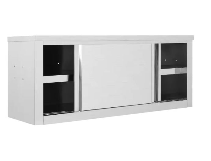 Roestvrijstalen Keukenkast met Schuifdeuren – 120 cm