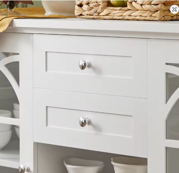 Wit Dressoir met Glazen Deuren & 2 Lades – Keukenkast 120 cm