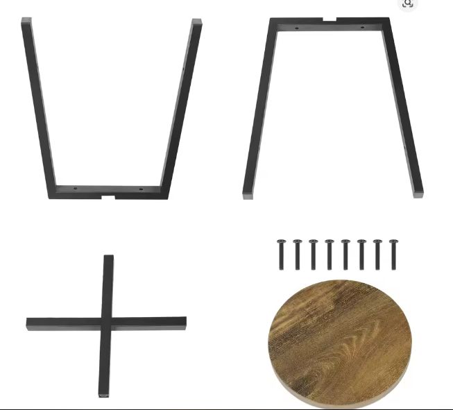 Set van 2 Industriële Eetkamerkrukken – Houtlook & Zwart Metaal