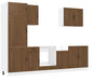 7-delige Keukenkastenset – Zwart Houtlook & Wandkasten