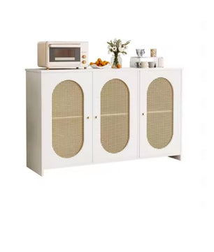 Modern Rotan Dressoir – 3 Deuren, Vintage Look & Opbergruimte