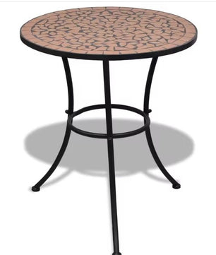 3-delige Keramische Terracotta Bistroset – Ijzeren Frame & Duurzaam voor Tuin en Balkon