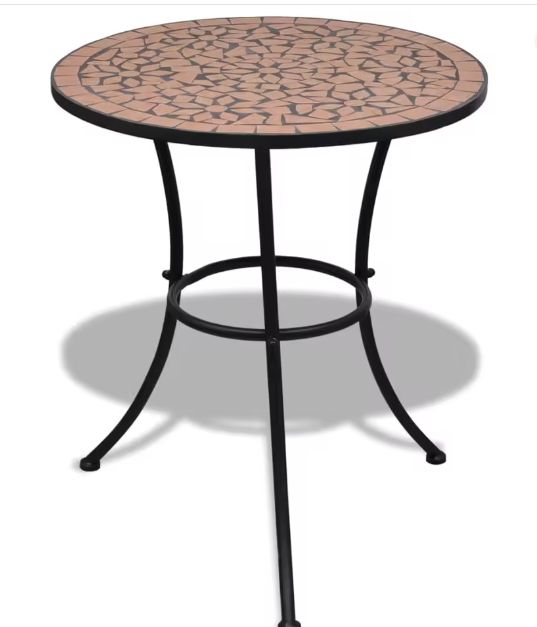 3-delige Keramische Terracotta Bistroset – Ijzeren Frame & Duurzaam voor Tuin en Balkon