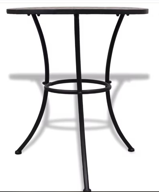 3-delige Keramische Terracotta Bistroset – Ijzeren Frame & Duurzaam voor Tuin en Balkon