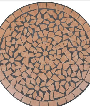 3-delige Keramische Terracotta Bistroset – Ijzeren Frame & Duurzaam voor Tuin en Balkon