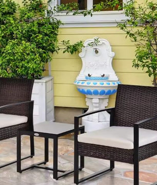 3-delige Rotan Balkonset – 2 Stoelen met Kussens & Tafel