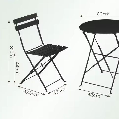 3-delige Opvouwbare Bistroset – Ronde Tafel & 2 Stoelen
