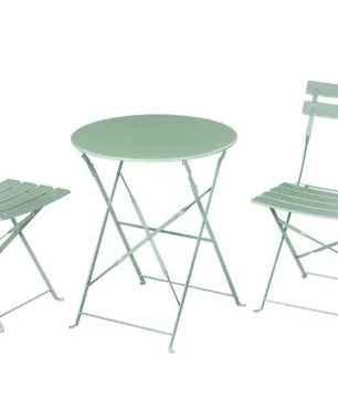 3-delige Opvouwbare Bistroset – Ronde Tafel & 2 Stoelen