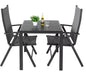 3-delige Tuinset met Opvouwbare Stoelen en Vierkante Tafel