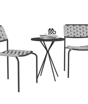 3-delige Polyrotan Bistroset – Stapelbare Stoelen & Tafel