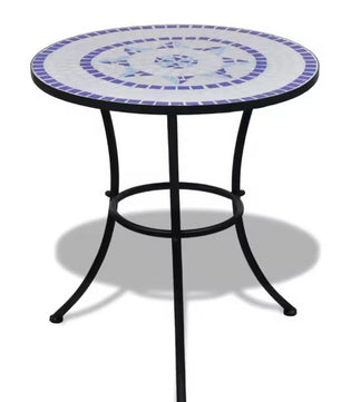 3-delige Bistroset – Keramisch Mozaïek Blauw/Wit Tuinset