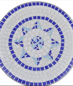3-delige Bistroset – Keramisch Mozaïek Blauw/Wit Tuinset