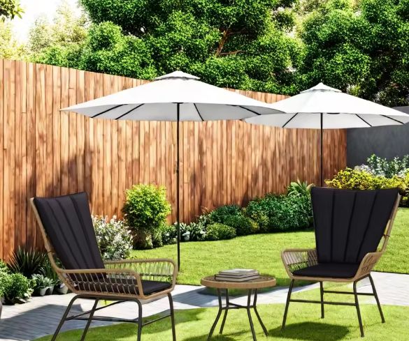 3-delige Rotan Bistroset – Tuinset met Vlinderrug & Glazen Tafel