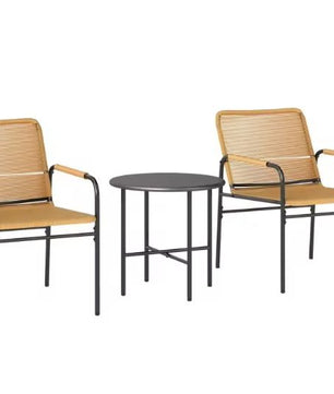 3-delige Rotan Bistroset – Tuinmeubelset met Tafel & Stoelen