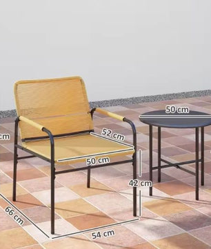 3-delige Rotan Bistroset – Tuinmeubelset met Tafel & Stoelen