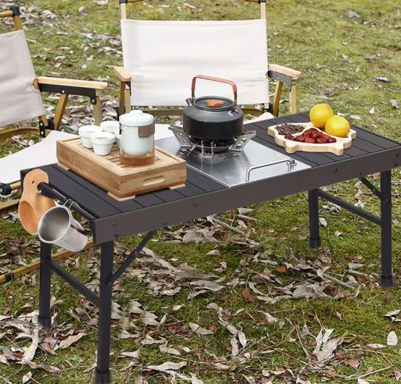 Opvouwbare Campingtafel – Rechthoekige Tuintafel, Compatibel met IGT Kooksysteem