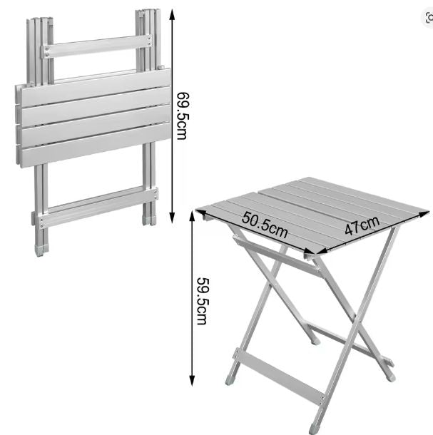 Opvouwbare Aluminium Campingtafel – Lichtgewicht & Draagbare Bijzettafel voor Buiten