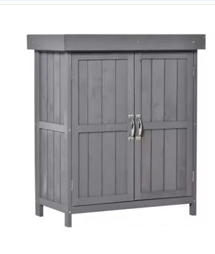 Tuinkast van Dennenhout – Weerbestendige Opbergkast met Dubbele Deur & 2 Vakken, 74x43x88 cm