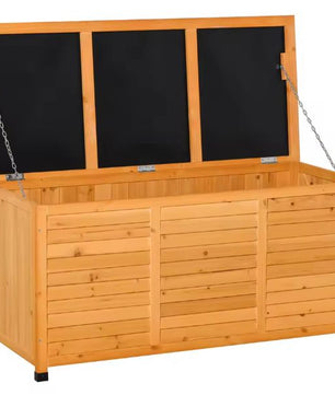 Houten Tuinkist 127x56x60 cm – Weerbestendige Opbergbox met Deksel en Zitfunctie