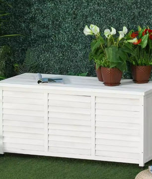 Houten Tuinkist 127x56x60 cm – Weerbestendige Opbergbox met Deksel en Zitfunctie