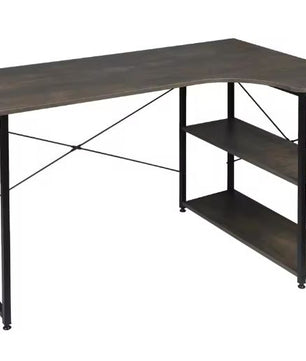 L-Vormig Hoekbureau met Planken – 120 cm Werkblad & Industrieel Design