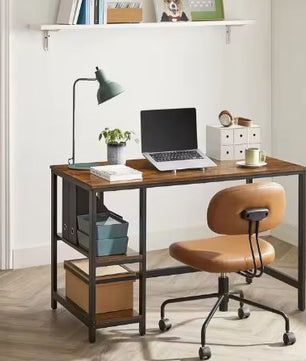 Industrieel Bureau met Planken – Ruim Werkblad & Stevig Frame