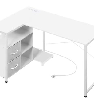 L-Vormig Hoekbureau met USB & Opbergruimte – 120 cm Werkblad
