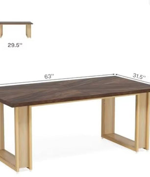 Groot Houten Bureau met Sled-Frame – 160 cm Werkblad