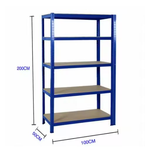 Metalen Opbergstelling 5-Lagen – Verstelbare Stalen Plank met MDF Legborden, 875 kg Draagvermogen