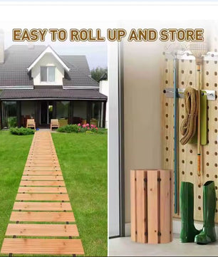 Houten Tuinpad – Decoratief Uitrolpad voor Terras, Bruiloft & Achtertuin