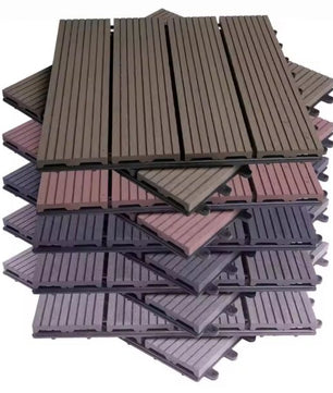 Set van 11 WPC Terrastegels – 30×30 cm Houteffect Kliksysteem
