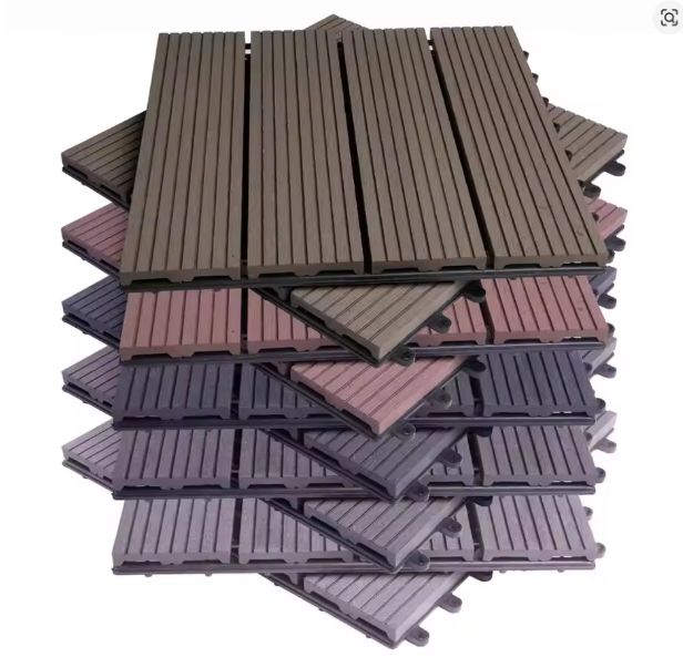 Set van 11 WPC Terrastegels – 30×30 cm Houteffect Kliksysteem