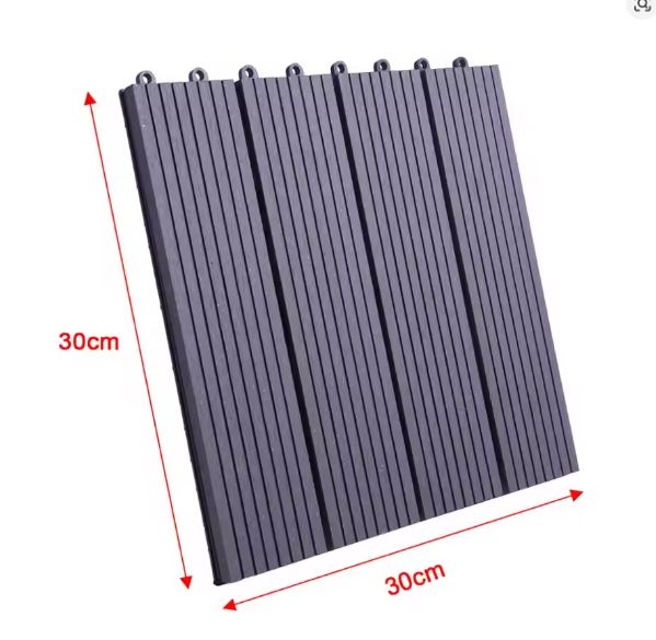 Set van 11 WPC Terrastegels – 30×30 cm Houteffect Kliksysteem