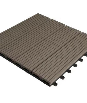 Set van 11 WPC Terrastegels – 30×30 cm Houteffect Kliksysteem