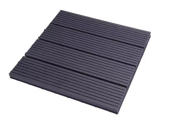Set van 11 WPC Terrastegels – 30×30 cm Houteffect Kliksysteem