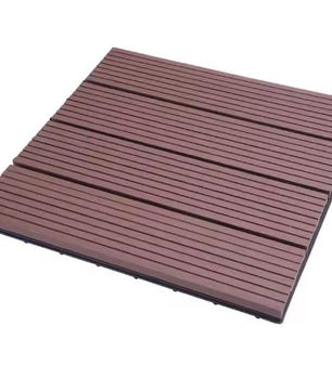 Set van 11 WPC Terrastegels – 30×30 cm Houteffect Kliksysteem