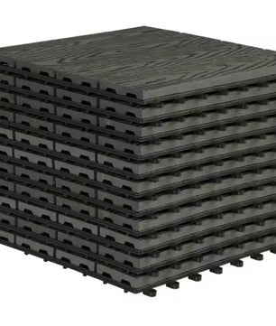 Set van 11 WPC Terrastegels – 30×30 cm, Waterbestendig & Houteffect