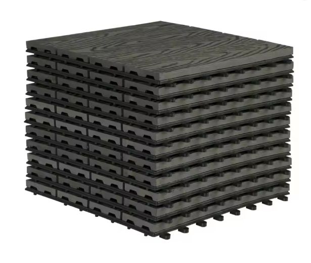 Set van 11 WPC Terrastegels – 30×30 cm, Waterbestendig & Houteffect