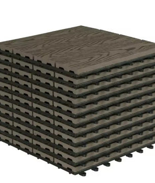 Set van 11 WPC Terrastegels – 30×30 cm, Waterbestendig & Houteffect