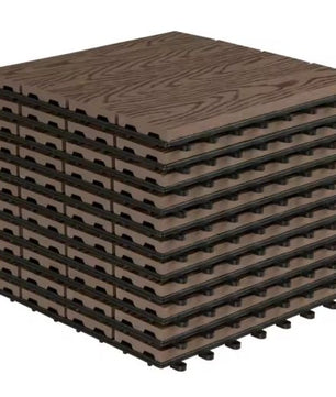 Set van 11 WPC Terrastegels – 30×30 cm, Waterbestendig & Houteffect