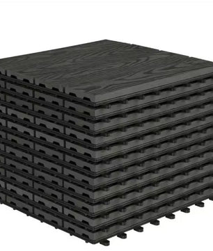 Set van 11 WPC Terrastegels – 30×30 cm, Waterbestendig & Houteffect