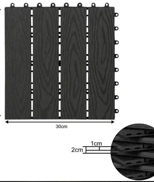 Set van 11 WPC Terrastegels – 30×30 cm, Waterbestendig & Houteffect