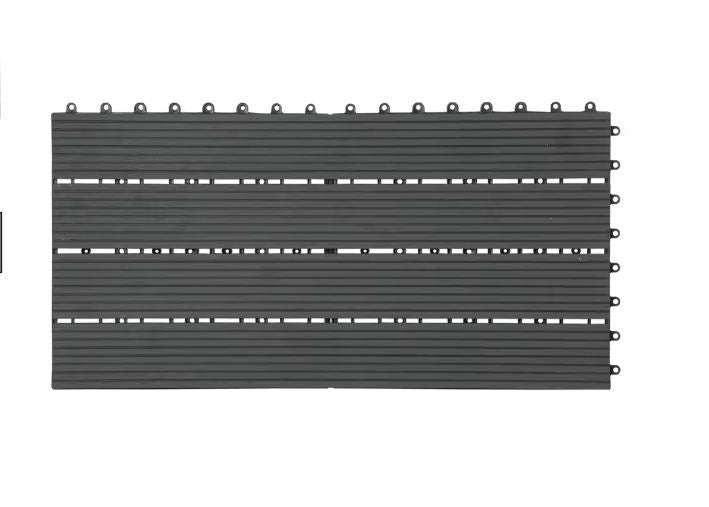 Set van 6 WPC Terrastegels – 30×60 cm, Plug-in Systeem & Weerbestendig