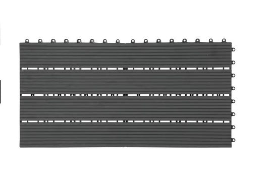 Set van 6 WPC Terrastegels – 30×60 cm, Plug-in Systeem & Weerbestendig