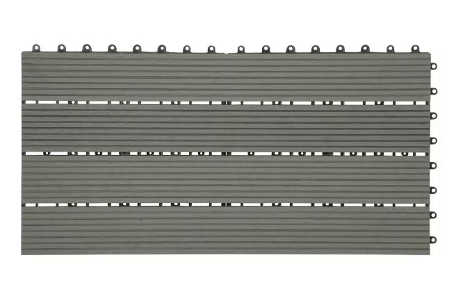 Set van 6 WPC Terrastegels – 30×60 cm, Plug-in Systeem & Weerbestendig
