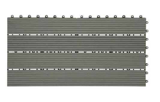 Set van 6 WPC Terrastegels – 30×60 cm, Plug-in Systeem & Weerbestendig