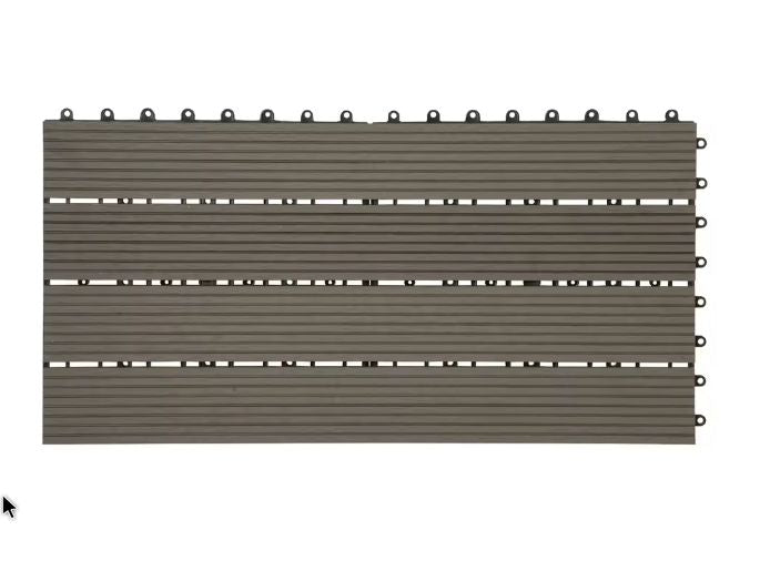 Set van 6 WPC Terrastegels – 30×60 cm, Plug-in Systeem & Weerbestendig