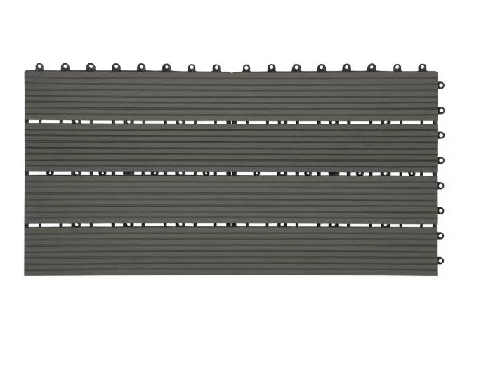 Set van 6 WPC Terrastegels – 30×60 cm, Plug-in Systeem & Weerbestendig